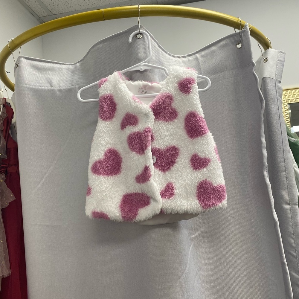 Pink Heart Pattern Kids Vest